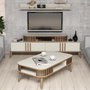 Hanah Home Eylül Conjunto de Muebles de Salón - Crema